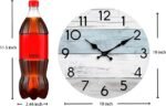 Wall Clock Silent Non-Ticking Wooden Clocks Battery Operated 10 Inch Small Country Retro Rustic and Beach Style Decorative for Living Room, Kitchen, Home,Bathroom, Bedroom (Blue) - Image 5