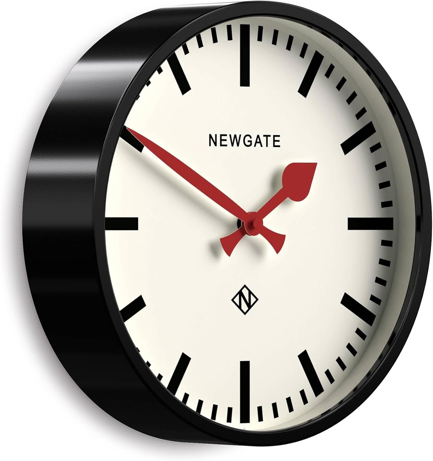 NEWGATE® Luggage Wall Clock | Modern Retro Metal Station Clock | 12 inch | Deep Metal case in Black | Contemporary Vintage Style for Kitchen, Living Room or Office - Image 3