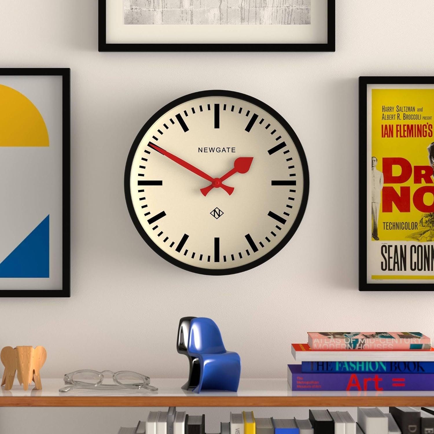 NEWGATE® Luggage Wall Clock | Modern Retro Metal Station Clock | 12 inch | Deep Metal case in Black | Contemporary Vintage Style for Kitchen, Living Room or Office - Image 4