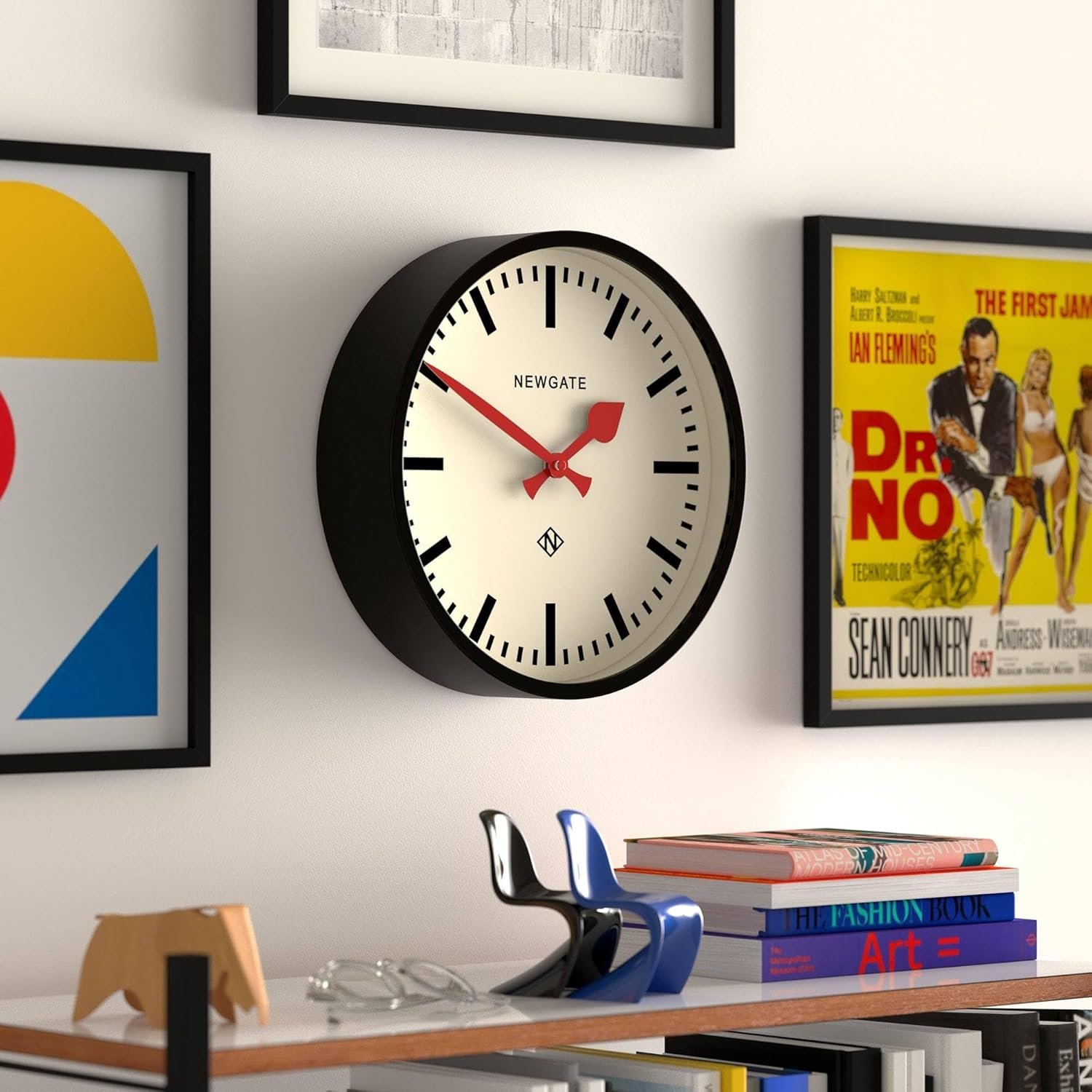 NEWGATE® Luggage Wall Clock | Modern Retro Metal Station Clock | 12 inch | Deep Metal case in Black | Contemporary Vintage Style for Kitchen, Living Room or Office - Image 6