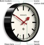 NEWGATE® Luggage Wall Clock | Modern Retro Metal Station Clock | 12 inch | Deep Metal case in Black | Contemporary Vintage Style for Kitchen, Living Room or Office - Image 7