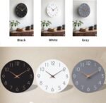 Mosewa Wall Clock 14 Inch Black Battery Operated Silent Non Ticking Simple Minimalist Rose Gold Numbers Decorative for Bedroom Living Room Kitchen Home Office - Image 4