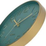 Foxtop Modern Wall Clock 12 Inch Silent Non Ticking Battery Operated Round Quartz Gold Wall Clock for Living Room Bedroom Kitchen Office Classroom Decor (Dark Green Dial) - Image 7