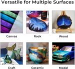 ARTME Iridescent Acrylic Paint Set, 20 Chameleon Colors in 2 oz/60ml Bottles, Color-shifting Acrylic Paint Perfect for Artists, Beginners on Canvas, Rocks, Wood, Fabric, Ceramic - Image 6