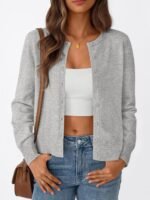 Trendy Queen Womens Cardigan Sweaters Lightweight Crew Neck Outfits Fall Fashion 2025 Clothing - Image 3