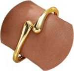 Gold Bangle Bracelets for Women Teens Trendy Chunky Adjustable Twist Cuff Bracelet Jewelry Gifts - Image 8