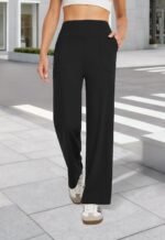 Wide Leg Pants Woman High Waist Yoga Pants with Pockets Loose Stretch Dress Work Sweatpants Casual Lounge - Image 3