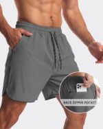 2 Pack Mens 5" Workout Athletic Shorts Quick Dry Gym Shorts with Pockets, Sports Exercise Running Shorts for Men - Image 3