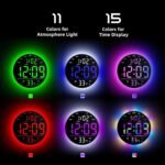 10" Large Digital Wall Clock with Remote Control, Music Sync RGB Atmosphere Light, Low-Reflectivity, Temperature, LED Display, Dual Alarms, BT Sync, Auto DST for Bedroom and Classroom - Image 4