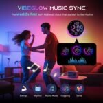 10" Large Digital Wall Clock with Remote Control, Music Sync RGB Atmosphere Light, Low-Reflectivity, Temperature, LED Display, Dual Alarms, BT Sync, Auto DST for Bedroom and Classroom - Image 5