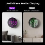 10" Large Digital Wall Clock with Remote Control, Music Sync RGB Atmosphere Light, Low-Reflectivity, Temperature, LED Display, Dual Alarms, BT Sync, Auto DST for Bedroom and Classroom - Image 6