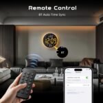 10" Large Digital Wall Clock with Remote Control, Music Sync RGB Atmosphere Light, Low-Reflectivity, Temperature, LED Display, Dual Alarms, BT Sync, Auto DST for Bedroom and Classroom - Image 7