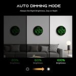 10" Large Digital Wall Clock with Remote Control, Music Sync RGB Atmosphere Light, Low-Reflectivity, Temperature, LED Display, Dual Alarms, BT Sync, Auto DST for Bedroom and Classroom - Image 10