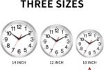Wall Clock Modern 10 Inch Battery Operated Silent Non Ticking Analog Clock Decorative for Bedroom Kitchen Bathroom Office Home Living Room (Silver) - Image 3
