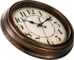 ZENFUN 12'' Round Classic Wall Clock, Battery Operated Quartz Clock Silent Non Ticking Wall Clock, Decorative for Kitchen, Home, Living Room, Farmhouse, Bedrooms, Easy to Read, Bronze - Image 5