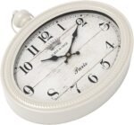 Retro Oval Wall Clock. White Vintage Antique Style. Battery Operated Decor Wall Clocks for Farmhouse, Living Room,Kitchen,Bedroom,Bathroom (10.5" H x 11.3" W) - Image 9