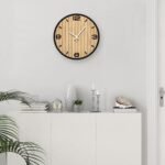 12 Inch Round Wall Clock Battery Operated, WoodenDecorative Analog Clocks Non-Ticking Quartz for Apartment, Living Room, Bedroom, Hallway, Classroom - Easy to Install & Read - Image 7