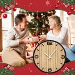 12 Inch Round Wall Clock Battery Operated, WoodenDecorative Analog Clocks Non-Ticking Quartz for Apartment, Living Room, Bedroom, Hallway, Classroom - Easy to Install & Read - Image 10