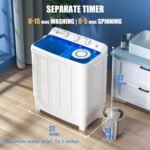 Auertech Portable Washing Machine, 28lbs Twin Tub Washer Mini Compact Laundry Machine with Drain Pump, Semi-automatic 18lbs Washer 10lbs Spinner Combo for Dorms, Apartments, RVs - Image 3
