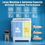 Auertech Portable Washing Machine, 28lbs Twin Tub Washer Mini Compact Laundry Machine with Drain Pump, Semi-automatic 18lbs Washer 10lbs Spinner Combo for Dorms, Apartments, RVs - Image 4
