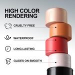 FOCALLURE 3 Pcs Cream Contour Sticks,Shades with Highlighter & Bronzer & Blush,Non-greasy Long-wear Face Contouring Pen,Easy to Sculpt the Face and Create a Lightweight Finishing Makeup,FAIR - Image 8