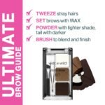 wet n wild Ultimate Eyebrow Makeup Kit, Long-Lasting Matte Brow Powder, Tweezers, Wax & Brush, Built-In Mirror, Purse-Friendly Compact - Dark Brown - Image 4