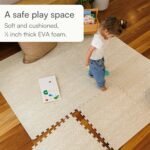 Lillefolk Baby Play Mat for Floor – 6x6ft Beige | Soft Non Toxic Premium EVA Foam Tiles for Tummy Time, Crawling & Playroom – Waterproof for Hard Floors Mat for Babies & Toddlers (9 Tiles) - Image 6