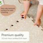 Lillefolk Baby Play Mat for Floor – 6x6ft Beige | Soft Non Toxic Premium EVA Foam Tiles for Tummy Time, Crawling & Playroom – Waterproof for Hard Floors Mat for Babies & Toddlers (9 Tiles) - Image 7