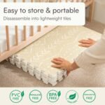 Lillefolk Baby Play Mat for Floor – 6x6ft Beige | Soft Non Toxic Premium EVA Foam Tiles for Tummy Time, Crawling & Playroom – Waterproof for Hard Floors Mat for Babies & Toddlers (9 Tiles) - Image 8
