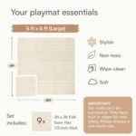 Lillefolk Baby Play Mat for Floor – 6x6ft Beige | Soft Non Toxic Premium EVA Foam Tiles for Tummy Time, Crawling & Playroom – Waterproof for Hard Floors Mat for Babies & Toddlers (9 Tiles) - Image 9
