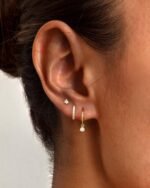 Freekiss 3 Pairs Gold Hoop Earrings Set: Dainty Stud Earrings Trendy Small 14K Gold Plated Hypoallergenic Dangle Cartilage Huggie Hoop Earrings for Women Gold Jewelry for Women Gifts - Image 3