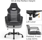 STAPLES Emerge Vector Luxura Faux Leather Gaming Chair, Black & Gray (61108) - Image 6