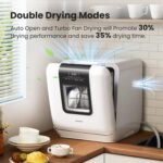 COMFEE' Countertop Dishwasher, Portable Dishwasher with 6L Built-in Water Tank, Mini Dishwasher with More Space Inside, 7 Programs, UV Hygiene& Auto Door Open, for Apartments, Dorms& RVs, White - Image 7