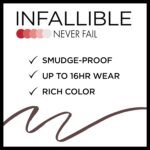 L'Oreal Paris Makeup Infallible Never Fail Original Mechanical Pencil Eyeliner with Built in Sharpener, Black Brown, 0.008 oz., 2 Count - Image 4