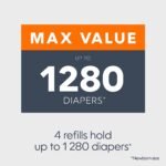 Diaper Genie Essentials Round Refill Pack of 4 | Holds Up to 1280 Newborn Diapers | Features Unscented Continuous Film | Compatible with Diaper Genie Complete and Expressions Pails - Image 7