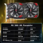 RX 580 8GB Graphics Card, 2048SP,GDDR5,256 Bit Graphics Card for Gaming PC,PCIE 3.0,Twin Freeze Fans Computer Video Card with HDMI/DP/Ports - Image 3