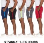 5 Pack: Men's Dry-Fit Sweat Resistant Active Athletic Performance Shorts - Image 6