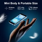 Mini Phone Unlocked World's Smallest 3.0" HD Touch Screen Mini Smartphone Android Compact Mobile Phone for Kids &Students Cell Phone wih Quad-Core Dual SIM Face lD2GB+16GB Blue - Image 3