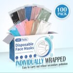Disposable Face Mask For Adults - Travel Essentials, 100 Pack Individually Wrapped, 4 Ply Protection,Safety Masks Disposable - Image 5