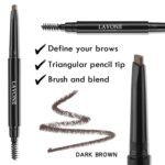 LAVONE Makeup Kit With Eyebrow Stamp Pencil, Waterproof Brow Pencil & Pomade, Eyeliner, Dual-ended Eyebrow Brush, Dark Brown - Image 5