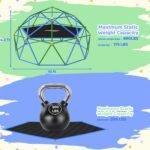 Gardenature 10FT Climbing Dome with Hammock, Outdoor Jungle Gym for Kids, Geometric Dome Climber Supporting 880 Lbs Anti-Rust Metal Outdoor Play Structure ASTM Approved Blue & Green - Image 3