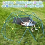 Gardenature 10FT Climbing Dome with Hammock, Outdoor Jungle Gym for Kids, Geometric Dome Climber Supporting 880 Lbs Anti-Rust Metal Outdoor Play Structure ASTM Approved Blue & Green - Image 8
