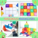 Soyee Magnetic Tiles Toddler Toys Magnetic Building Blocks for Kids Ages 3-12 STEM Educational Toys for Girls & Boys Sensory Play for Preschool Learning Birthday Toddler Chritmas Gifts - Image 3