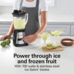 Hamilton Beach Power Elite Wave Action Blender For Smoothies, 40 Oz Glass Jar, 12 Functions Including Puree, Crush Ice, 700 Watts - Black (58148A) - Image 3