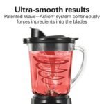 Hamilton Beach Power Elite Wave Action Blender For Smoothies, 40 Oz Glass Jar, 12 Functions Including Puree, Crush Ice, 700 Watts - Black (58148A) - Image 4