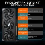 GIGABYTE Radeon RX 9070 XT Gaming OC 16G Graphics Card, PCIe 5.0, 16GB GDDR6, GV-R9070XTGAMING OC-16GD Video Card - Image 3