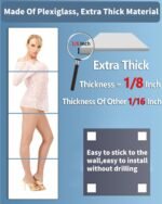 Shatterproof Wall Mirror Full Length for Bedroom, Acrylic Gym Mirrors For Home, Extra Thick: 0.12 inch, 12 x 12 inch x 4 Pcs, Workout Mirrors Safe for Kids, Over The Door, Long Wall Mounted - Image 8