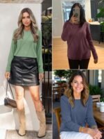 ATHMILE Womens Long Sleeve Shirts Pleated Crew Neck Casual Fall Fashion Tops Loose Fit Lightweight Girls Outfits Clothes - Image 4