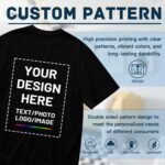 Custom T Shirts for Men Women, Personalized Shirts with Photo Logo Text, Customized T-Shirt Front & Back Print - Image 6