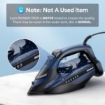 Steam Iron for Clothes Fast Heating, 1700W Iron Precision with Thermostat Dial, Ceramic Soleplate, Auto shutoff, Burst Steam, Self-Cleaning, 15.21oz Water Tank Ironing Clothes for Home, Blue - Image 3